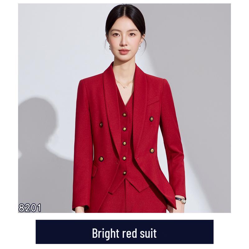 Damen Herbst/Winter Professioneller Anzug - Eleganter Stil für Hotelmanagerin oder Kosmetikerin Arbeitskleidung