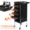 Tattoo Cart Hair Salon Storage Tool Cart, 6-Layer Trolley with 4 Rolling Wheels, Barber for Hairdressing Beauty SPA