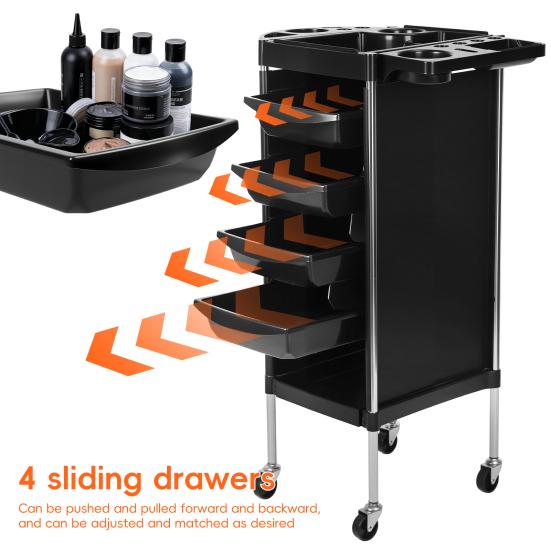 Tattoo Cart Hair Salon Storage Tool Cart, 6-Layer Trolley with 4 Rolling Wheels, Barber for Hairdressing Beauty SPA