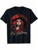 Vestito La Catrina Costume Elegante Giorno dei Morti Maglietta La Catrina