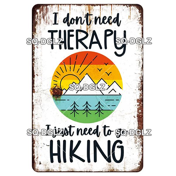 SQ-DGLZ Vintage Camping Rules Relax Metal Sign Plate Tin Sign Plate Home Bar Door Wall Decor Sticker Decoration Plaque Poster