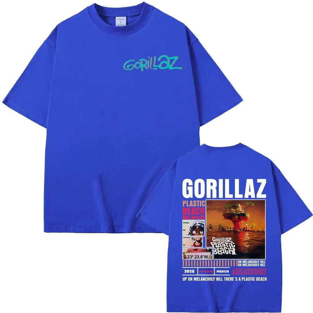 Rock Band Gorillaz Merch Graphic TShirt Unisex Vintage Trendy High Street 100 Cotton Oversized Cartoon Women And Men Tshirt