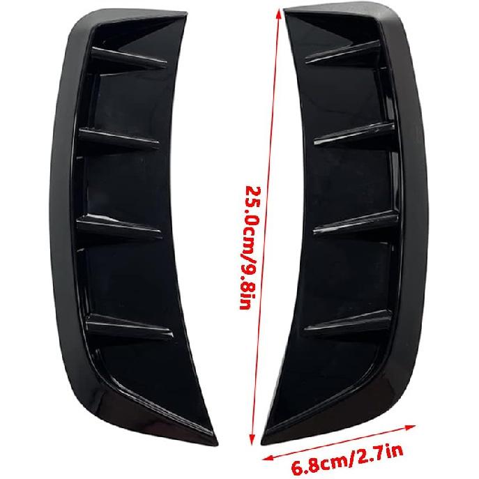 Universal Auto Fender Cover Trim, Car Wheel Arch Eyebrow Sticker Protector Covers, Wheel Arch Side Fender Air Outlet Cover Trim - Black