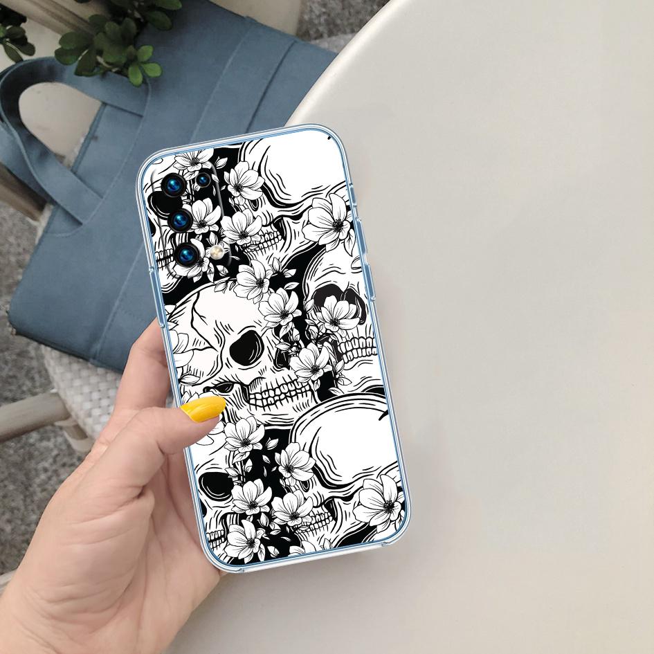 FM46 Skeleton Skull Soft Shell Transparent Phone Case for Motorola Moto G7 G8 G9 G84 G85 G73 G24 G15 Z2 Play Power Plus