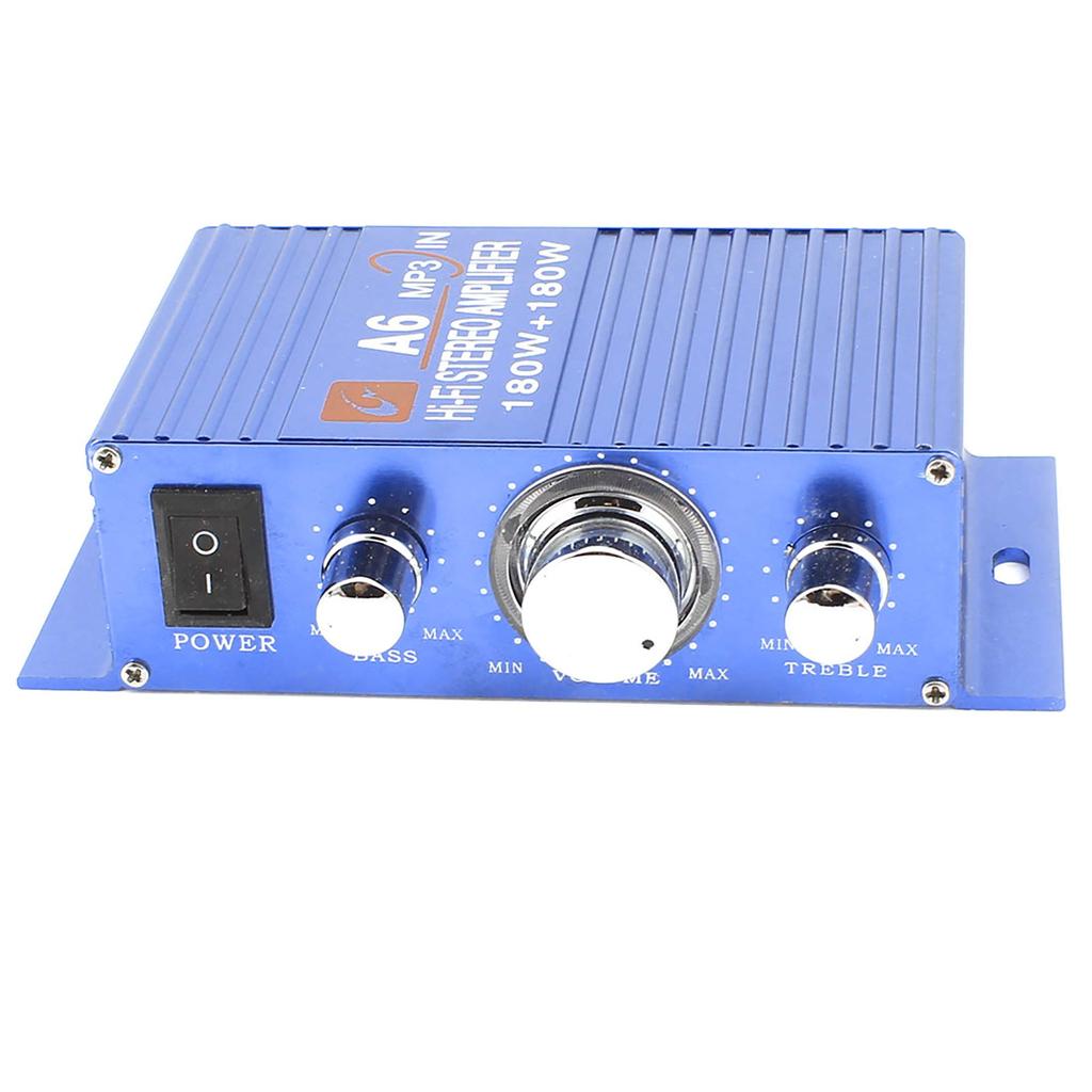 uxcell Auto-Audioverstärker Blaues Aluminium Mini Hi-Fi Stereo Leistung DC 180W