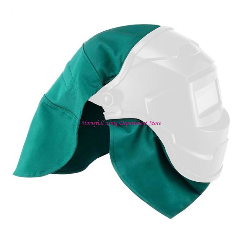 

Convenient Welding Helmets Cover Pair And Bib High Temps Leather Fabric Gears зелений