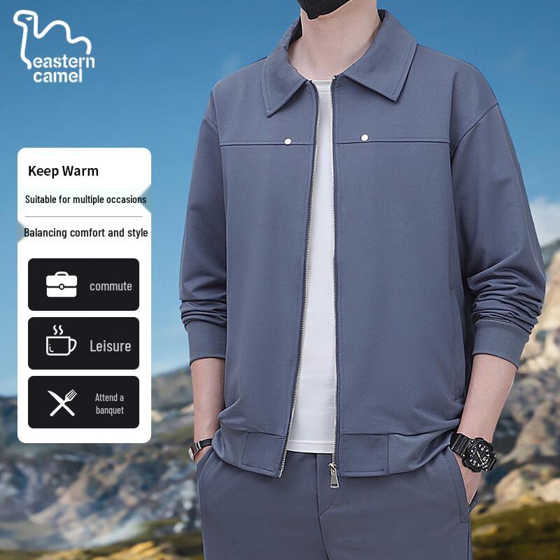 

EASTERN CAMEL Men s Autumn/Winter Loose Lapel Workwear Bomber Jacket 4XL