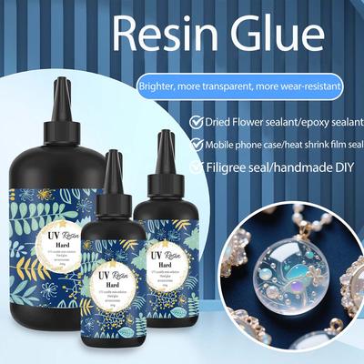 100/200/500g Resina UV a Rapida Essiccazione Colla Adesiva Trasparente Incolore Liquido Ultravioletto Utilizzo per Polimerizzazione UV Strumenti per Artigianato Fai da Te