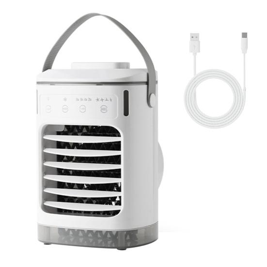 

Портативный кондиционер Простая панель управления Большой резервуар для воды Режим естественного ветра Цветная подсветка Охладитель воздуха белый