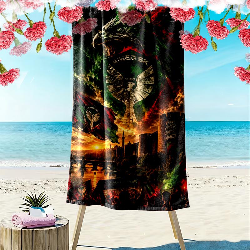 Amedspor Print Beach Towel Large Soft Quick Dry Towel For Beach Camping Swimming