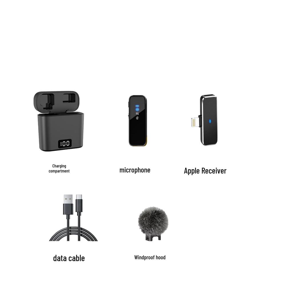 M3 Wireless Collar Clip Microphone with Charging Case, Dual Storage, Noise Reduction, for Mobile Live Broadcasts.