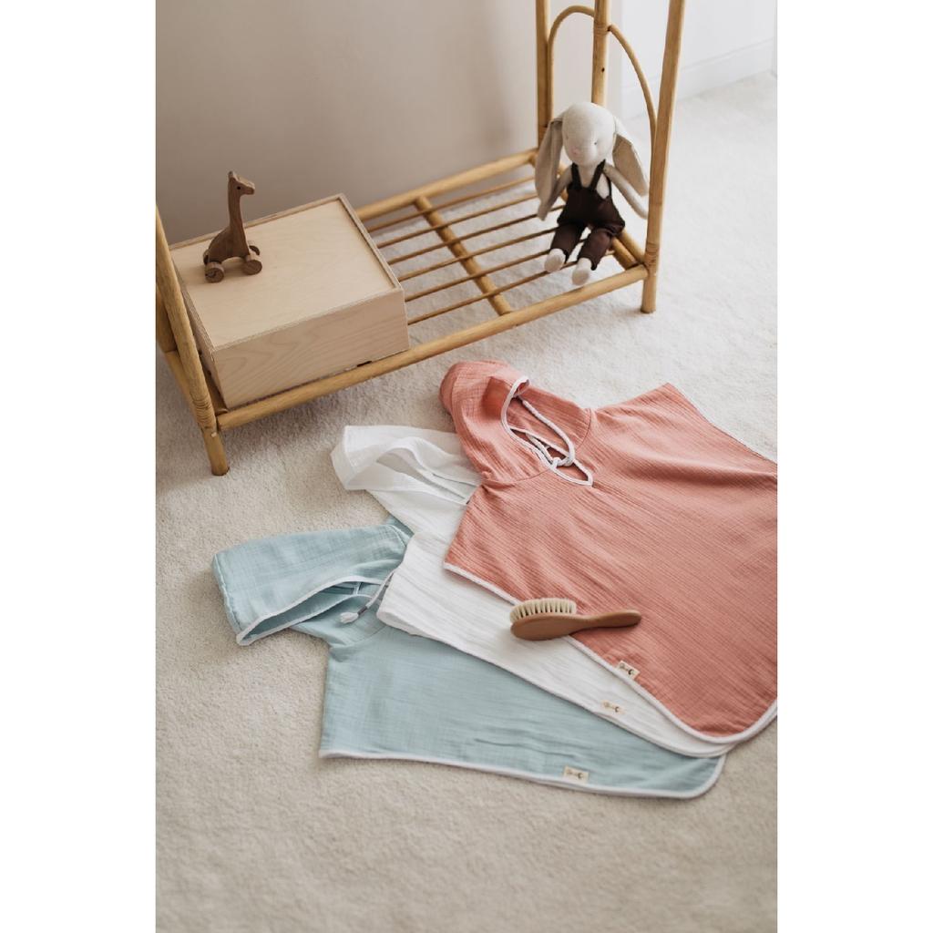 100% Organic Cotton Muslin Poncho - Girls Boys Baby Kids Poncho, Beach Poncho, Bathrobe