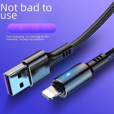 Cabo Lightning trançado Apple compatível com iPhone XS/8/11/12 Pro Max - Carregamento rápido, design criativo.