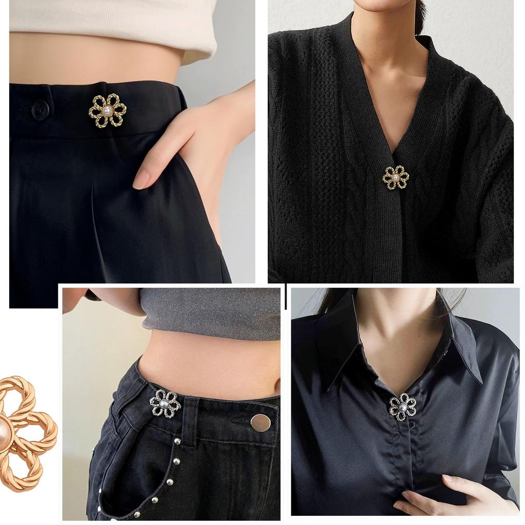 Waist Metal Flower Invisibility Decoration Couple Buckles Pants Skirts Size Change From Large To Small Adjustable Tighten