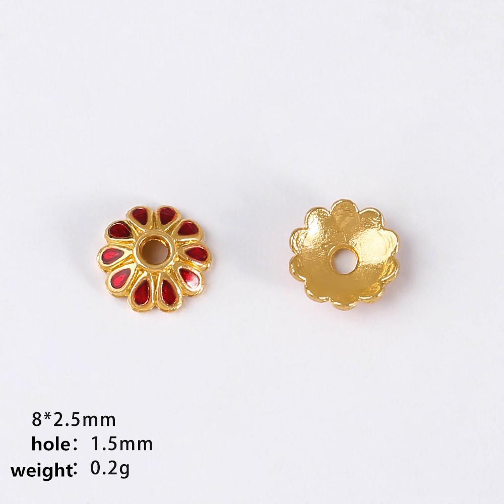 

20pcs/Lot Enamel Flower Bead Caps For Jewelry Making Supplies Ethnic Vintage Accessories DIY Bracelets Anklet Bohemian Materials