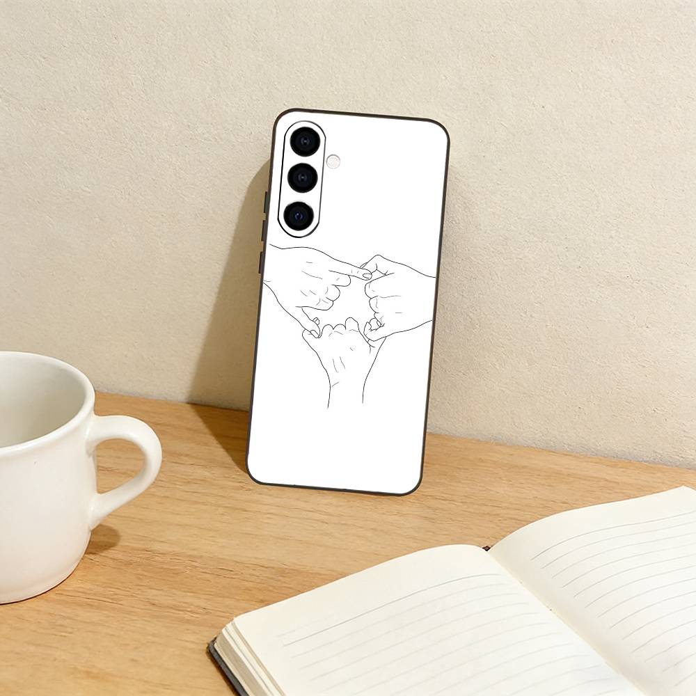 Baby Mom Dad Family Hand  Phone Case For Samsung Galaxy A73,A72,A71,A70,A53,A52,A51,Others Soft Black Cover
