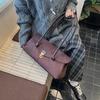 Vintage college style tote bag simple shoulder armpit bag ins premium sense niche locomotive bag