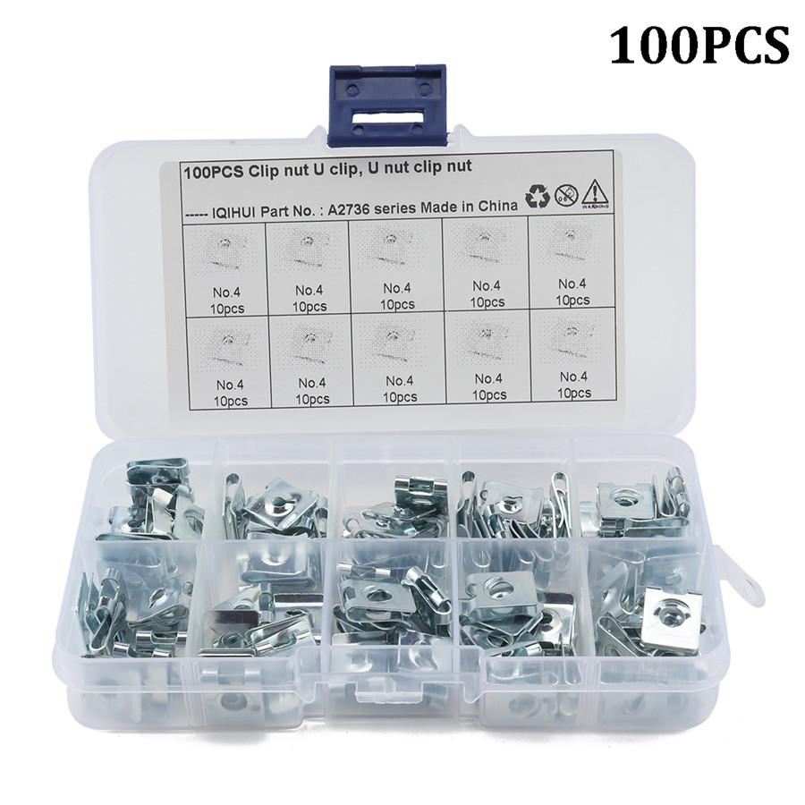 100PCS Fasteners U Nuts Self Tapping Screw Spire U Clips For Car Interior Trim Panels