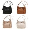 Solid Color Pu Bag Women Lock Closure Inner Zipper Pocket Daily Travel Bags