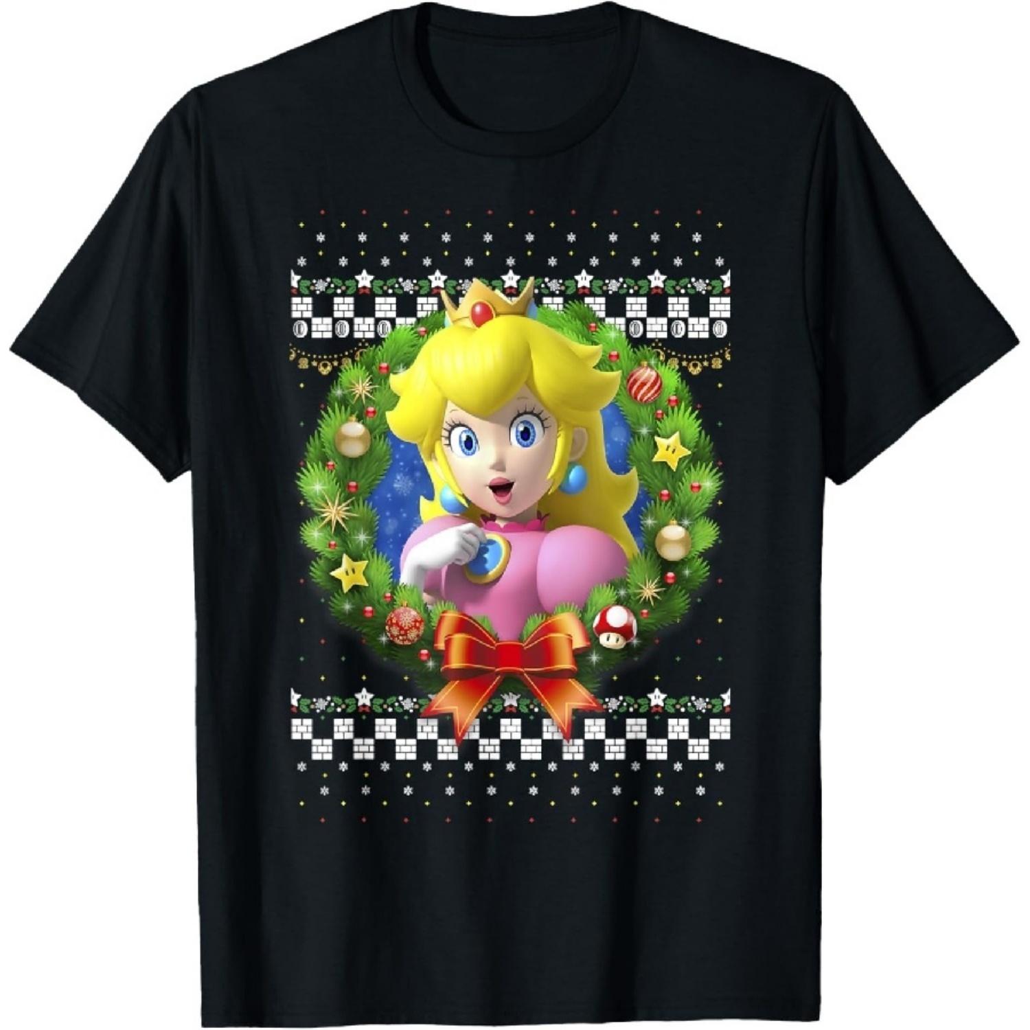 Super Mario Christmas Princess Peach Ugly Sweater T-Shirt XXXXXL разноцветный