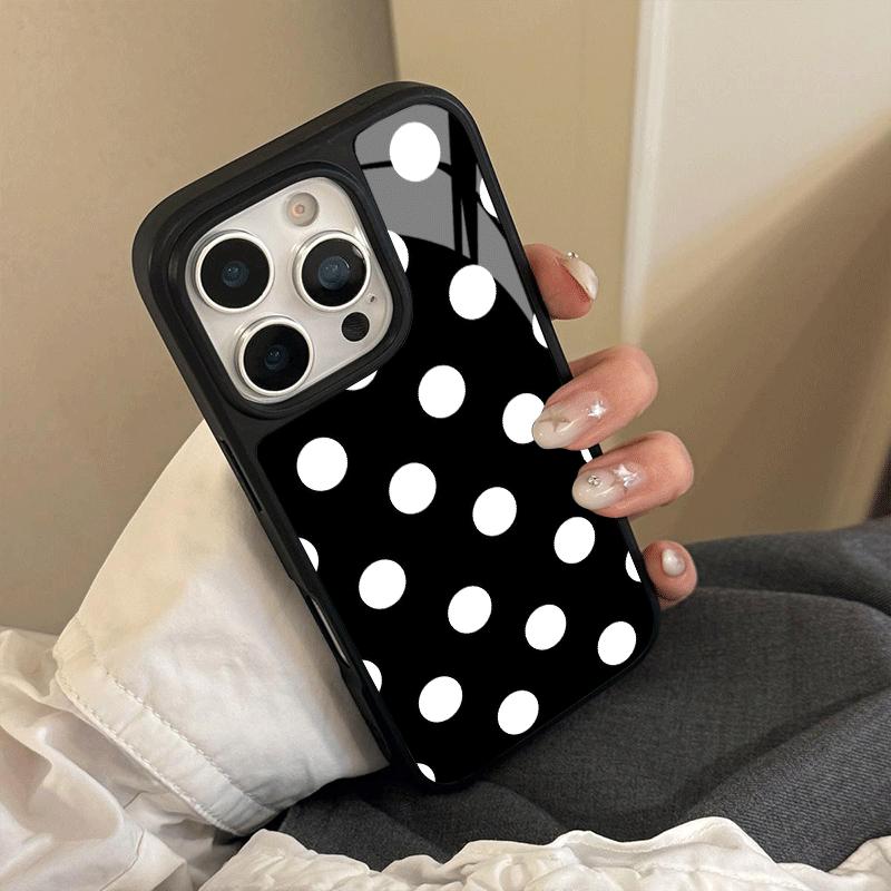 Night Shadow Pixel Dot Pattern Glass Phone Case Suitable for iPhone 17 16 15 14 13 12 11 Pro/Max/Plus Anti Fingerprint