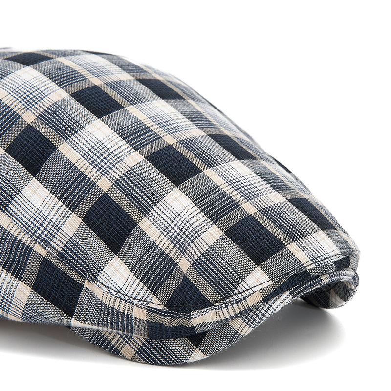 Plaid Beret Spring Summer Thin Men's Forward Hat Women's Newspaper Hat British Cap