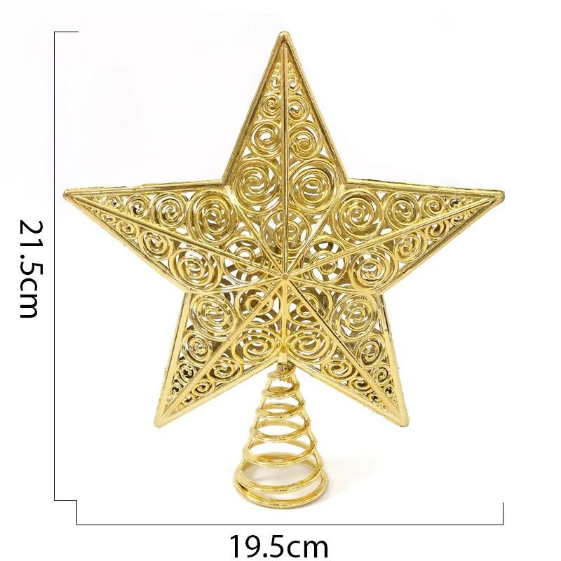 1Pcs 21cm Christmas Decoration Star Xmas Tree Hanging Ornaments Home Room Decor 2025 New Year Party Gift Navidad Accessories