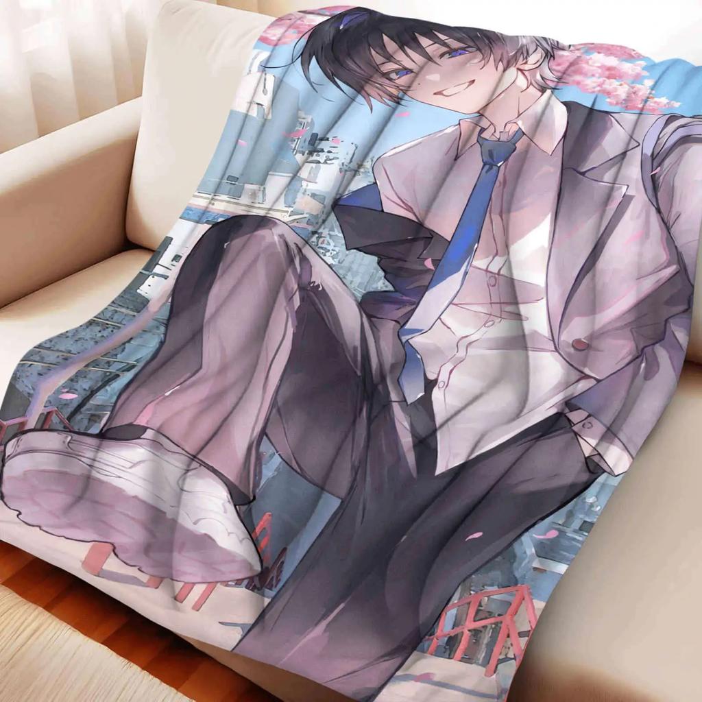 Genshin Impact Warm Flannel Throw Blanket for Home Decor Bedspread Trendy Street Style