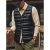 Outdoor Lightweight Warm Ribbed Cotton Vest for Men, Winter Outerwear, Casual V-Neck Vest