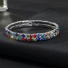 Vollbesetztes Diamantarmband Übertriebenes Strassarmband Kristall Zweireihig Elastisches Armband
