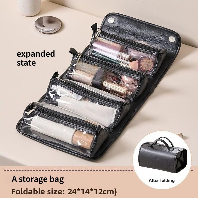 

1pc Cosmetic Bag Stylish Large Capacity Portable Waterproof 4in1 Travel Toiletry Storage Organizer for Daily Use