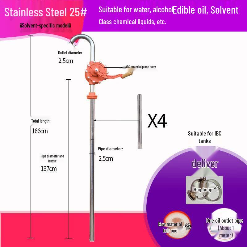 Hand-Cranked Stainless Steel Oil Transfer Pump
