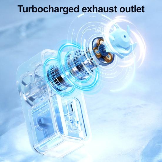 Mini Handheld Fan Transparent Cyber Portable Small Fan with Digital Display 3