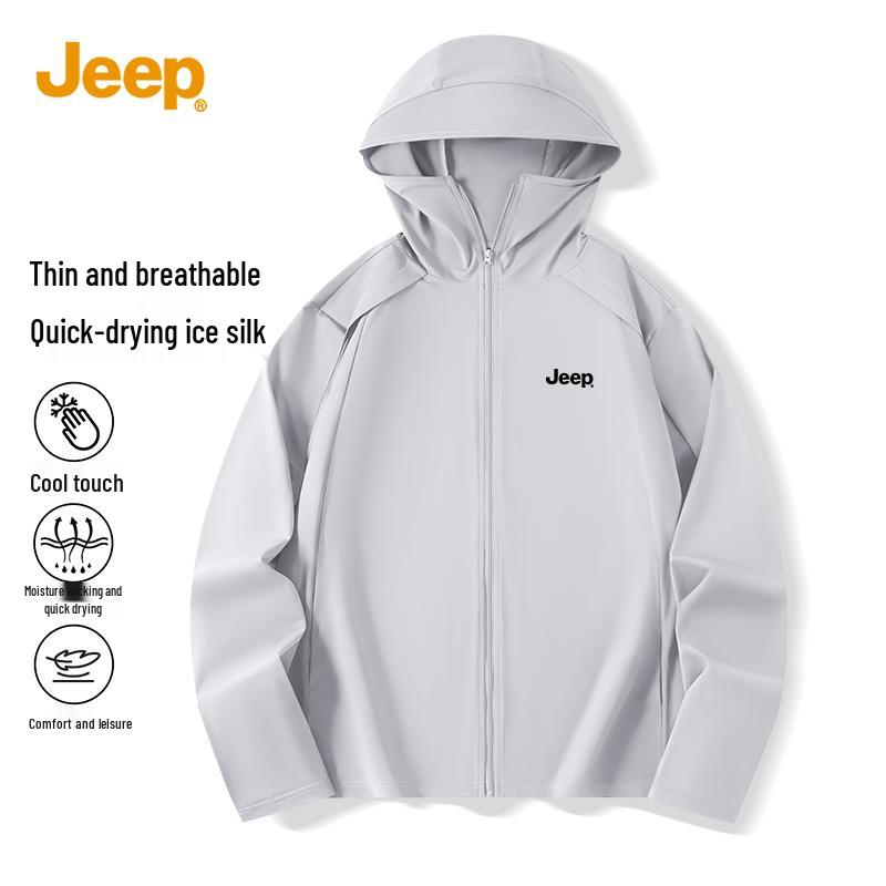 

JEEP Men s Color-Block Ice Silk UPF100+ Sun Protection Hoodie 3XL