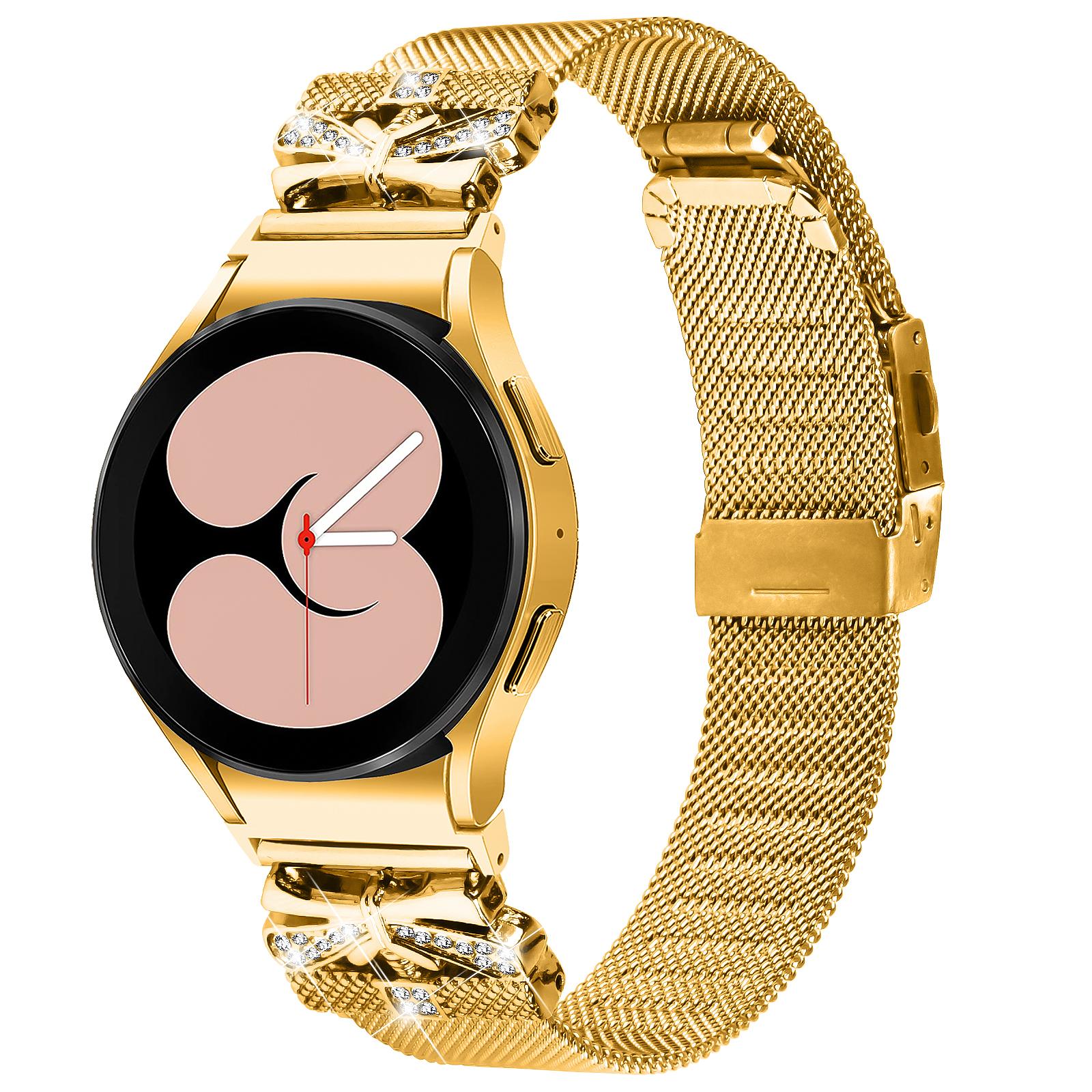 

For Samsung Galaxy Watch FE 40mm/Watch4/5 40/44/45MM Electroplating Milanese Watch Strap Stainless Steel Band Rose Gold