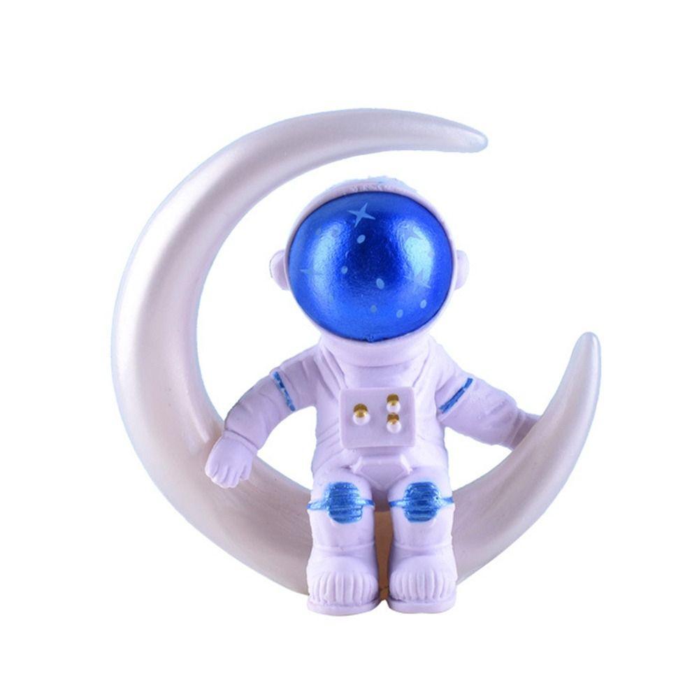 Boy Birthday Supplies Baby Shower Miniature Rocket Cake Toppers Space Shuttle Astronaut Figurine