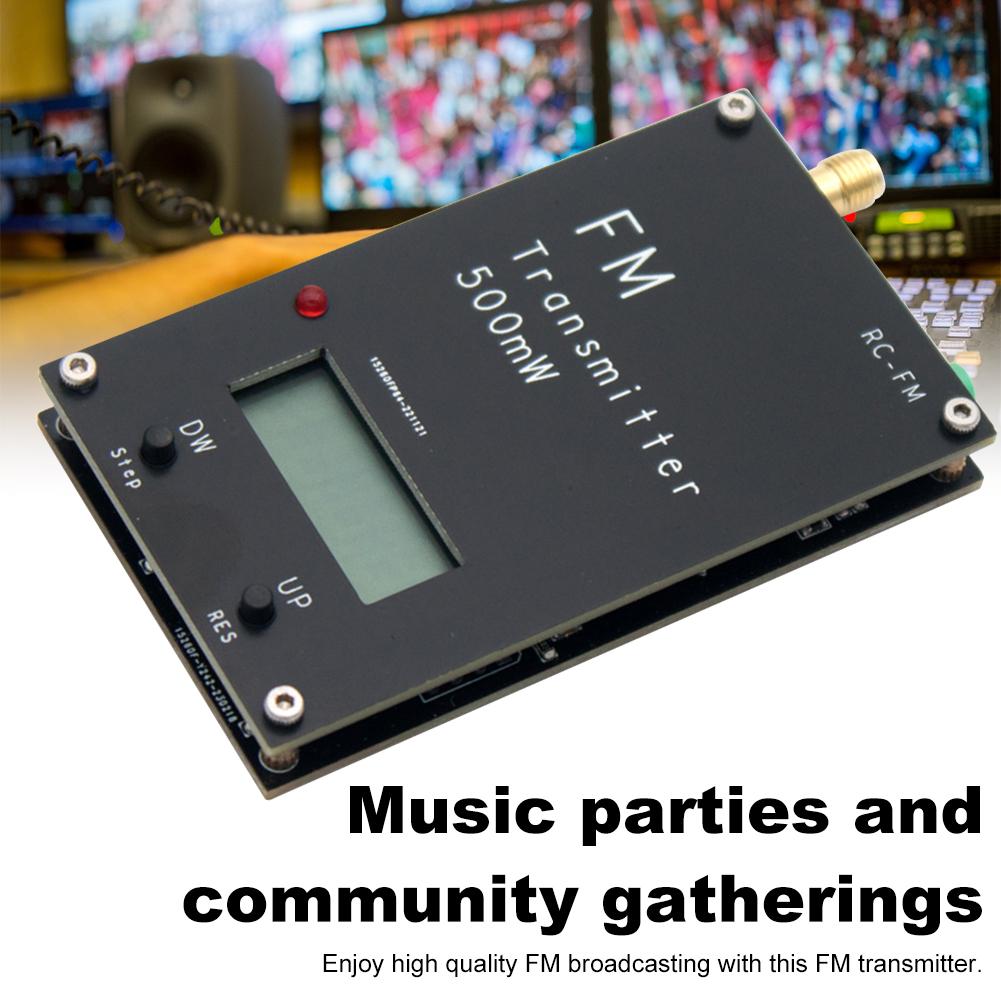 2000M 0.5W 500mW FM Verici Frekans LCD Ekran Stereo Dijital 76-108MHz Ayarlanabilir Frekans FM Radyo için FM Verici