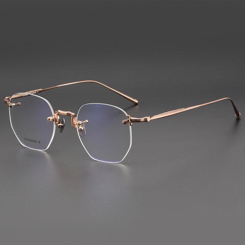 Japanese Style Pure Titanium Retro Eyeglasses Frame