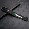 3D Metal/leather Car Logo Keychain Key Ring Pendant Accessories For Skoda Octavia Rapid Fabia Superb Kodiaq Karoq Kamiq Scala kyvc74 5DD