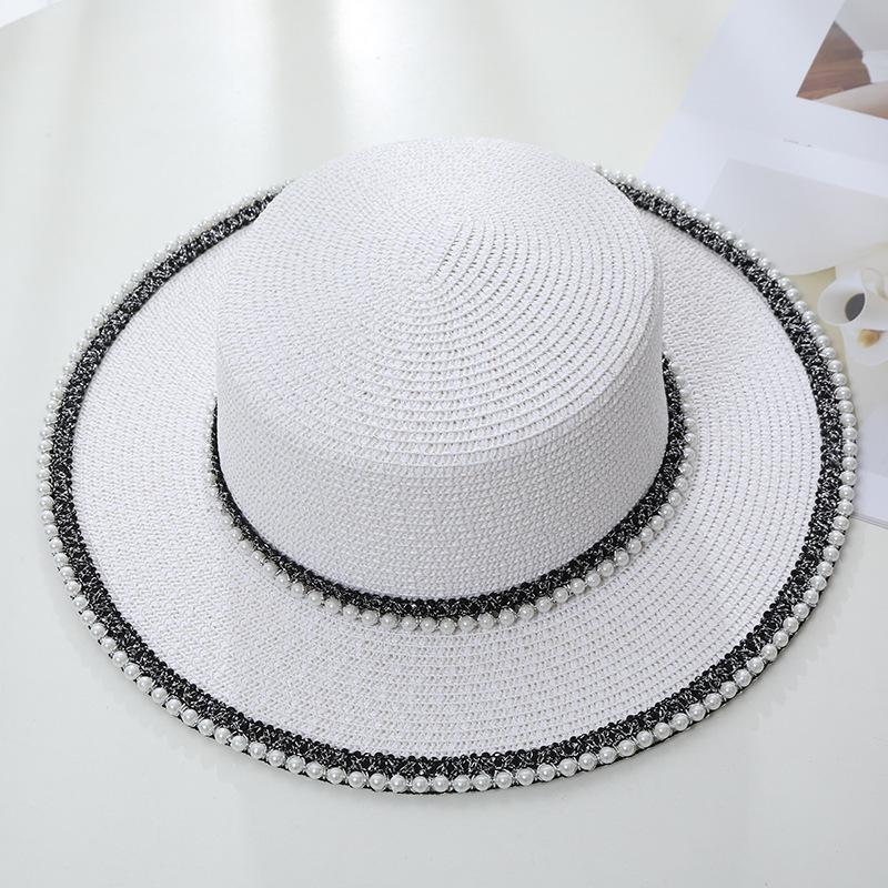 New Women's Summer UV Protection Sweet Ribbon Seaside Vacation Sunshade Bucket Hat Bow Large Brim Straw Hat