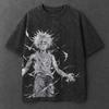 Killua Zoldyck Graphic T Shirt Hunter X Hunter Clothing Men Women Short Sleeve Cotton T-shirts Retro Washed Tshirt Harajuku Tops