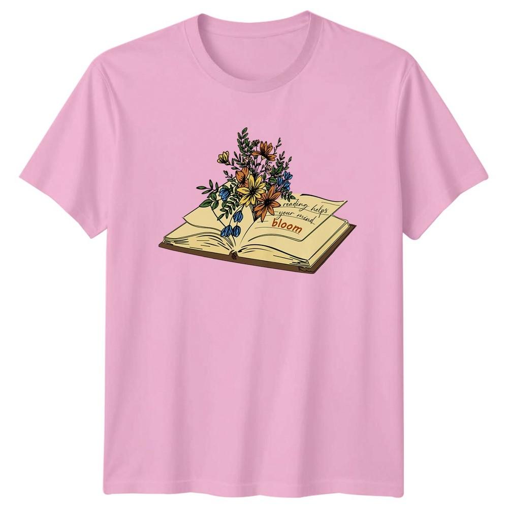 Reading Helps Your Mind Bloom TShirt Floral Book Lover And Her