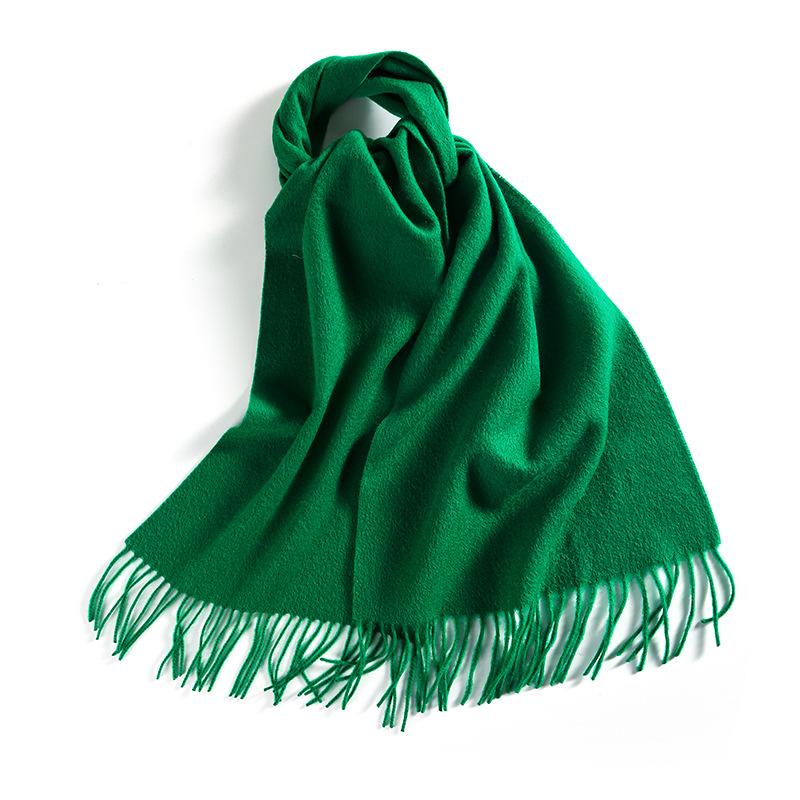 Winter Solid Color Wool Scarf for Women New Versatile Tassel Fashion Warm Neck Scarf Comfortable Real Wool Scarf