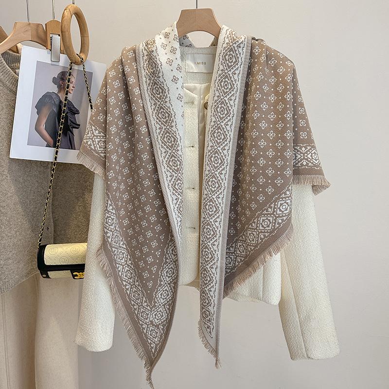 Luxury Women'S Fashion Scarf Pashmina Warm Autumn Winter Shawl Print Design Femme Bufanda