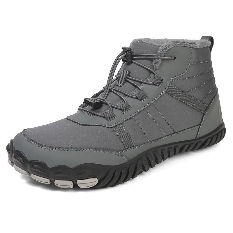 Men's Waterproof High-Top Winter Snow Boots, Warm Anti-Slip Velvet-Lined Hiking Shoes