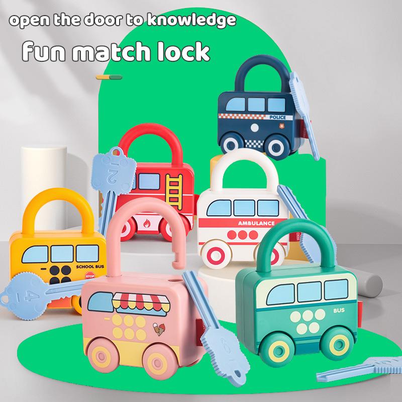 Baby Montessori Fun Unlocking Color Shape Sorters Toys Transport Car Kindergarten Kids Early Educational Enlighten Toy Gifts