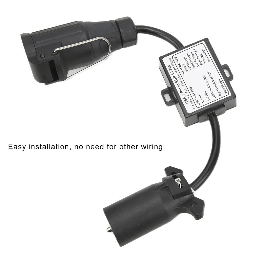 Plastic Car Connector US Vehicle 7 Way Blade Connector to European 13 Pin Round Connctor for Car and Truck Trailer Connector