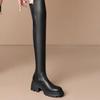 High Boots Autumn New Round Toe Sleeve Platform Block Heel Fashion Over-the-Knee Boots