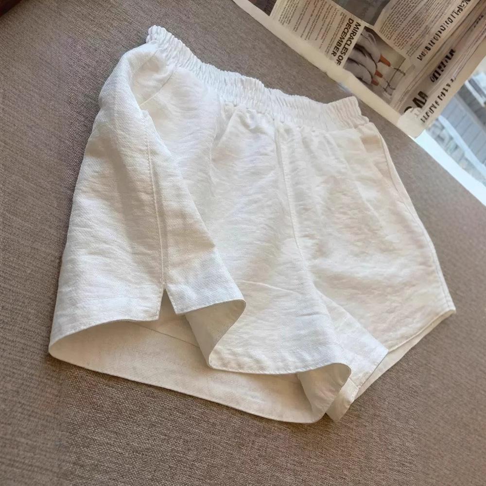

American Retro High Waist White Casual Wide-Leg Women s Shorts M