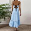 Damen Lässiges Ärmelloses Sommerkleid Einfarbig Lang Sommer Strand Maxi Kleid